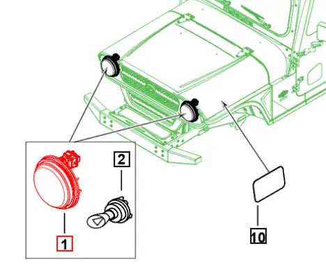 Mahindra Roxor Round Headlight Assembly RH / LH 1701AAA06351N Mahindra