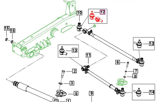 Mahindra Roxor Tie Rod End With Receiver End 1103AAA01981N Mahindra