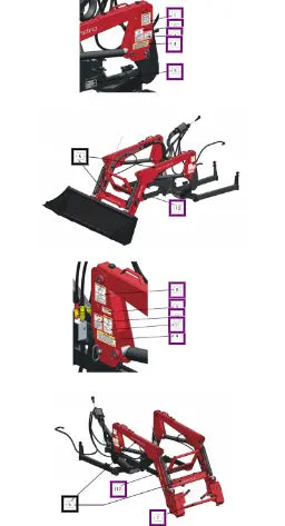 Mahindra Safety Decal Set 4550 Loader CJSX12000830N Mahindra Direct Parts