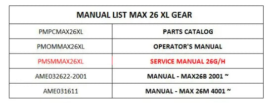 Mahindra Service Manual 26g/h PMSMMAX26XL Mahindra Direct Parts