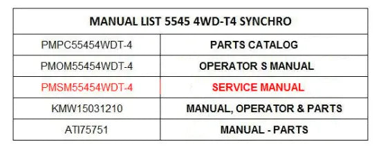 Mahindra Service Manual PMSM55454WDT-4 Mahindra Direct Parts