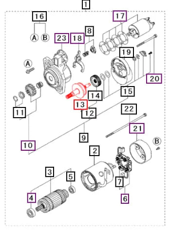 Mahindra Shaft Assy, Pinion M357T70771 Mahindra Direct Parts