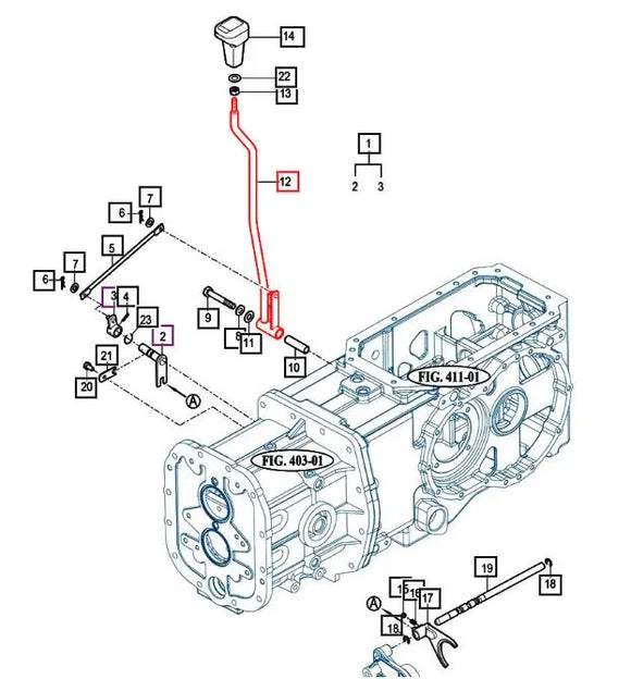 Mahindra Shift Lever 12392443100GB Mahindra Direct Parts