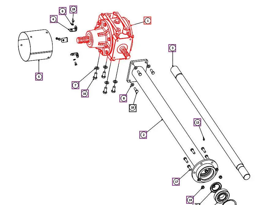 Mahindra Shredder Gearbox TM10007036 Mahindra Direct Parts