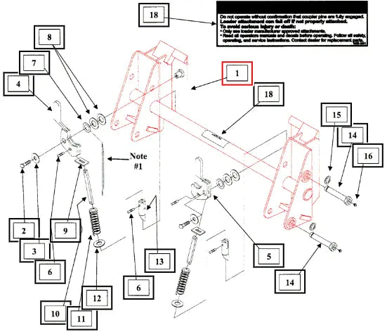 Mahindra Skid Steer Tool Carrier Frame KMW13043100 Mahindra Direct Parts