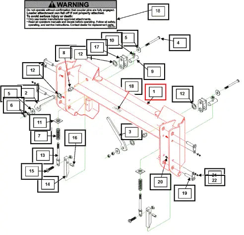 Mahindra Skid Steer Tool Carrier Frame KMW13044064 Mahindra Direct Parts
