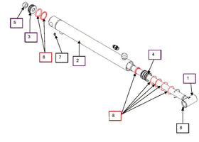 Mahindra Stabilizer Cylinder Seal Kit KMW05902087 Mahindra Direct Parts