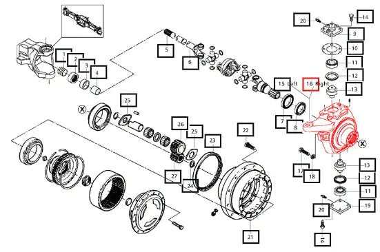 Mahindra Steering Case RH 006506173C1 Mahindra Direct Parts