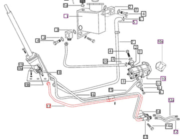 Mahindra Steering Pipe R Port to Cylinder Line 007201037C1 Mahindra