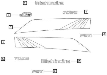 Mahindra Sticker Set 008005677C1 Mahindra Direct Parts