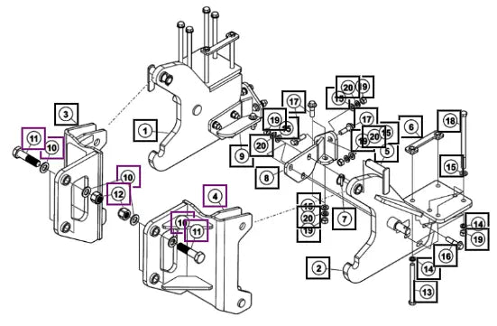 Mahindra Subframe Set 14300051 Mahindra Direct Parts