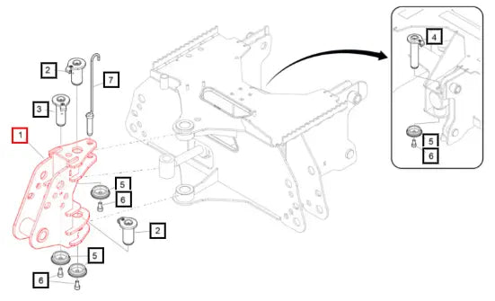Mahindra Swing Frame, Mahindra Red 60088197-36ALO Mahindra Direct Parts
