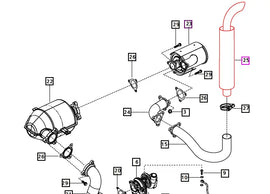 Mahindra Tail Pipe with Guard 008009515B1 Mahindra Direct Parts