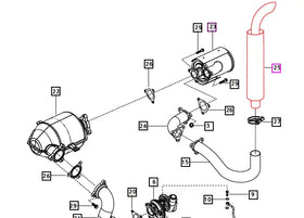 Mahindra Tail Pipe with Guard 008009515B1 Mahindra Direct Parts
