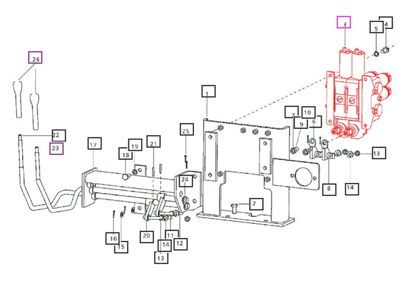 Mahindra Tractor 2 Spool Aux Valve 007207614D1 Mahindra Direct Parts