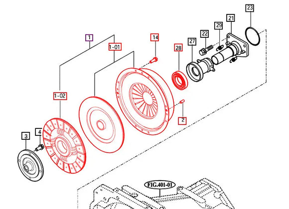 Mahindra Tractor 2565 Gear Clutch Assembly Kit / Package Mahindra Direct Parts