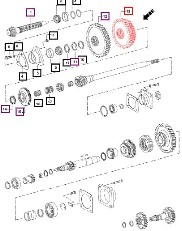 Mahindra Tractor 2nd And 3rd Speed Sliding Gear 006501559R1 Mahindra Direct Parts
