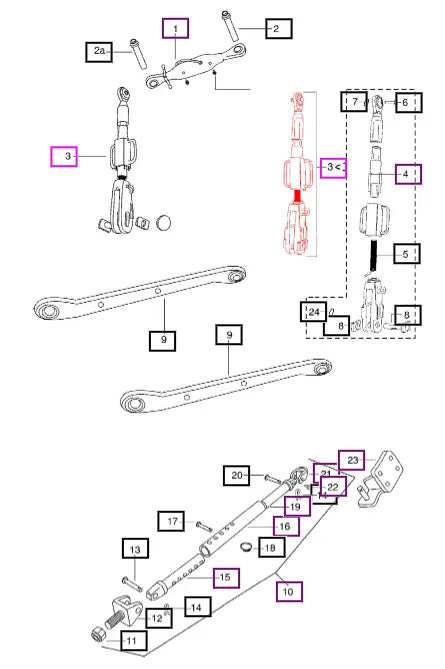 Mahindra Tractor 3 Point Adjustable Lift Link Assembly E007202245C91 Mahindra