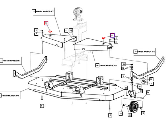 Mahindra Tractor 3 Point Finish Mower Grease Caps T14002328R Mahindra Direct Parts