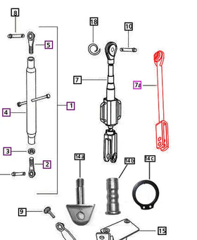 Mahindra Tractor 3-Point Lift Rod Fixed 007208903B11 Mahindra Direct Parts