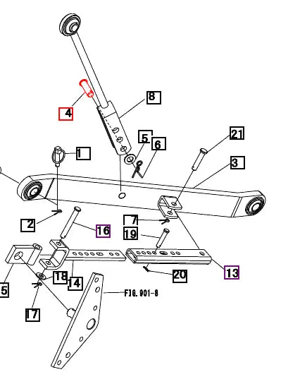 Mahindra Tractor 3 Point Lift Rod to Lower Link Pin 10323018001 Mahindra