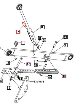 Mahindra Tractor 3 Point Lift Rod to Lower Link Pin 10323018001 Mahindra
