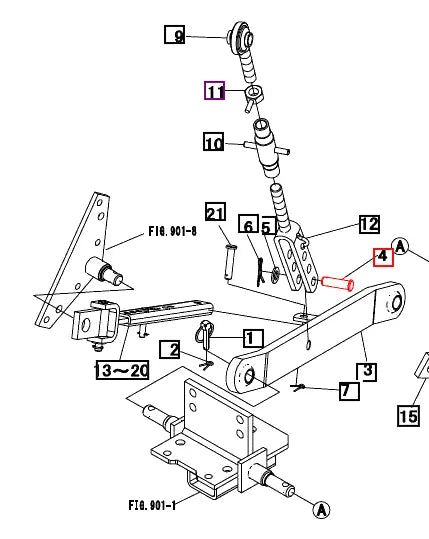 Mahindra Tractor 3 Point Lift Rod to Lower Link Pin 10323018001 Mahindra