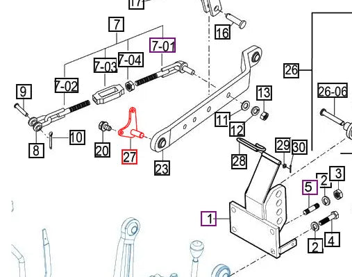 Mahindra Tractor 3-Point Link Bracket Pin Right Hand RH 12385142300 Mahindra Direct Parts