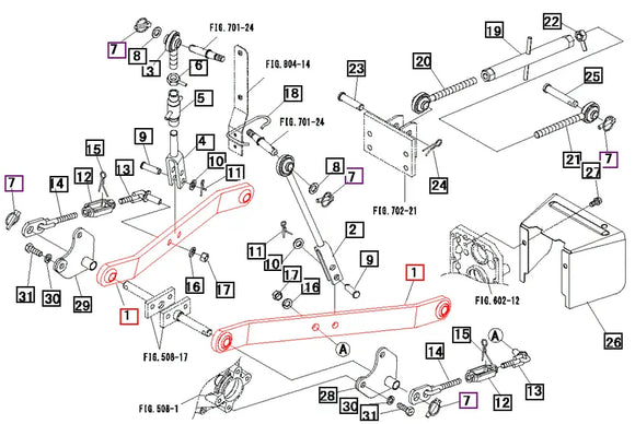 Mahindra Tractor 3-Point Lower Link Arm LH / RH 19583018BR0 Mahindra Direct Parts