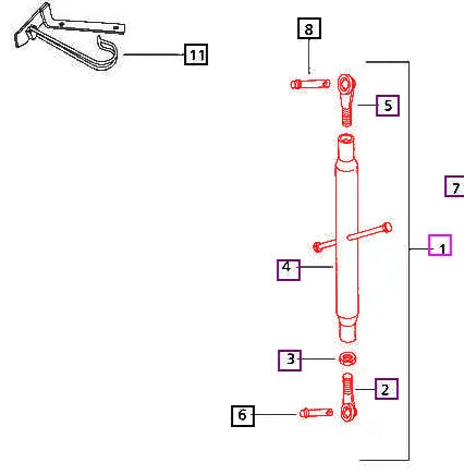 Mahindra Tractor 3-Point Top Link 0P3044339R93 Mahindra Direct Parts