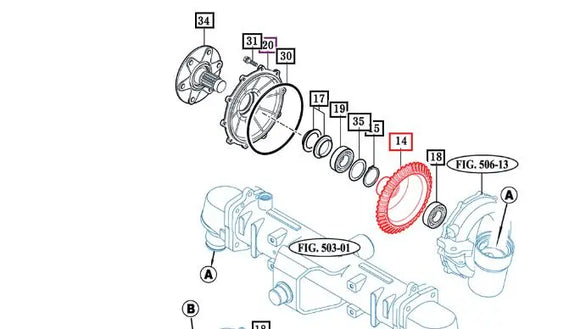 Mahindra Tractor 38 T Bevel Gear 16734340080 Mahindra Direct Parts