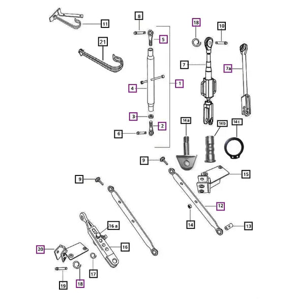 Mahindra Tractor 4500 Series (4540, 4550, 4565) 3-Point Package / Kit Complete Mahindra Direct Parts