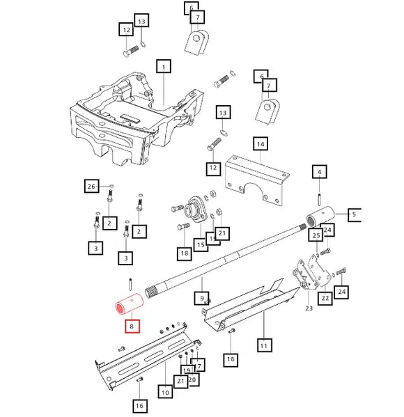 Mahindra Tractor 4WD Driveshaft Coupler Drop Box End 007600630D1 Mahindra