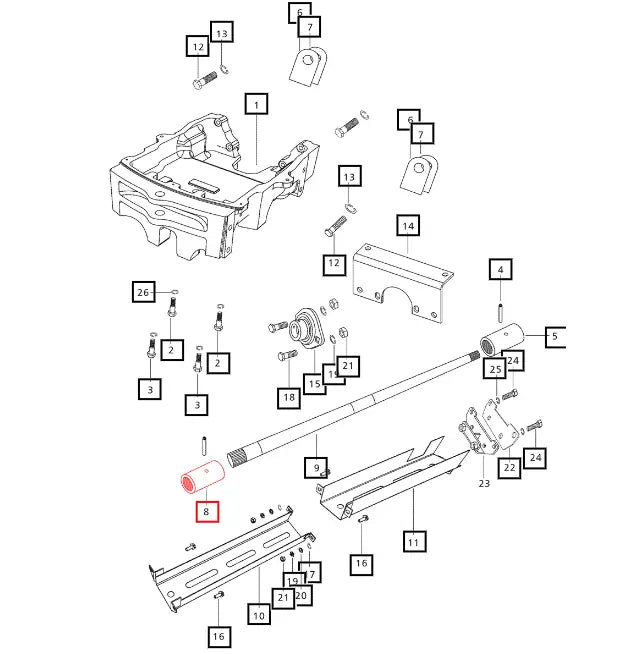 Mahindra Tractor 4WD Driveshaft Coupler Drop Box End 007600630D1 Mahindra