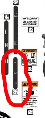 Mahindra Tractor 4WD Lever Label 11619100020 Mahindra Direct Parts