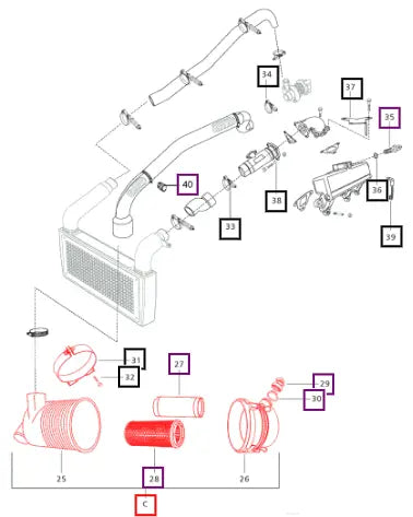 Mahindra Tractor 7" Donaldson Complete Air Cleaner Assembly E006008306F91 Mahindra Direct Parts