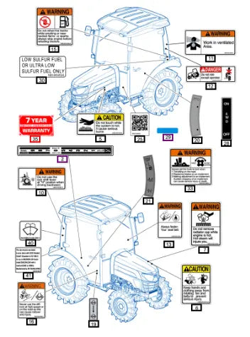 Mahindra Tractor 7year Warranty Label(large) 12299100150 Mahindra Direct Parts