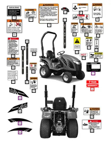 Mahindra Tractor 7year Warranty Label(small) 11209100150 Mahindra Direct Parts