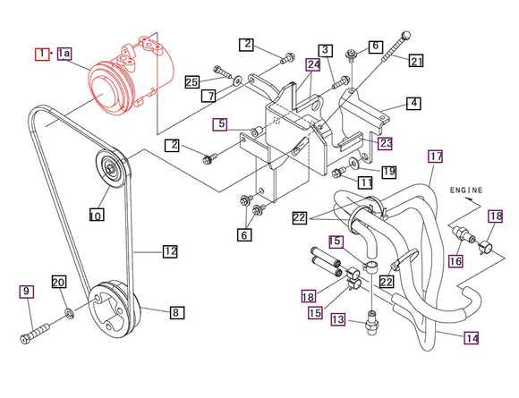 Mahindra Tractor A/C Compressor Assembly 10446331000 Mahindra