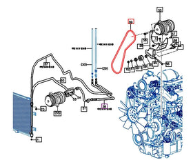 Mahindra Tractor A/C Compressor Belt Rec A-54 19958079400 Mahindra Direct Parts