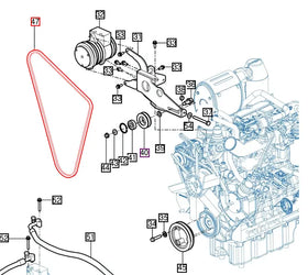 Mahindra Tractor AC Compressor Belt 17468079300 Mahindra Direct Parts