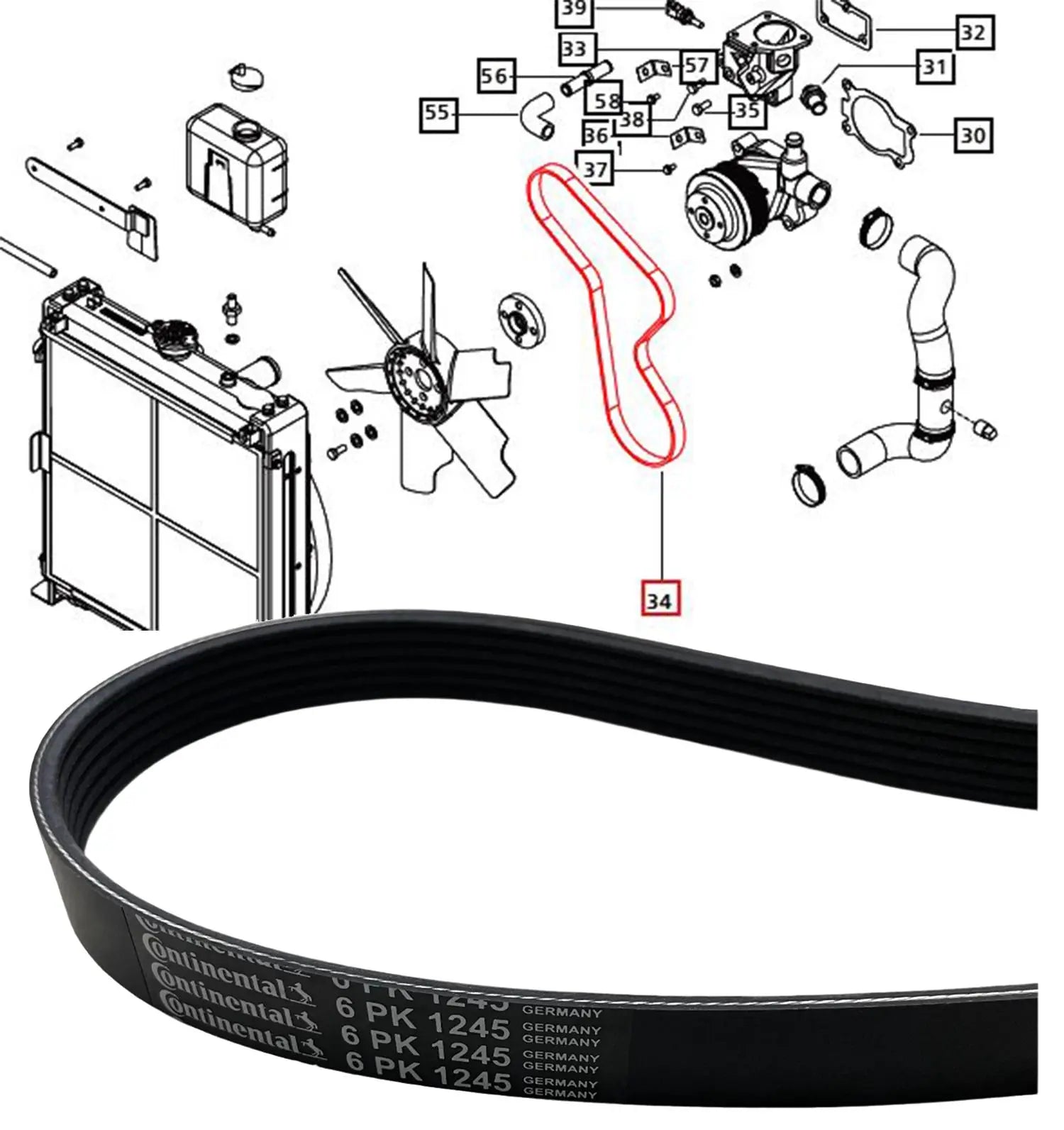 Mahindra Tractor AC Compressor Belt Mahindra Direct Parts