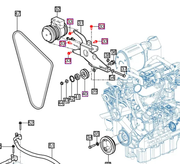 Mahindra Tractor AC Compressor Mounting Bolt V2183608025 Mahindra