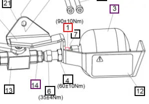 Mahindra Tractor Adaptor for Accumulator R 1/2 - R 3/8 1120158ALO Mahindra Direct Parts