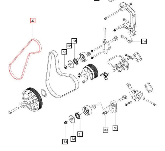 Mahindra Tractor Air Conditioning Belt 006010701F1 Mahindra Direct Parts