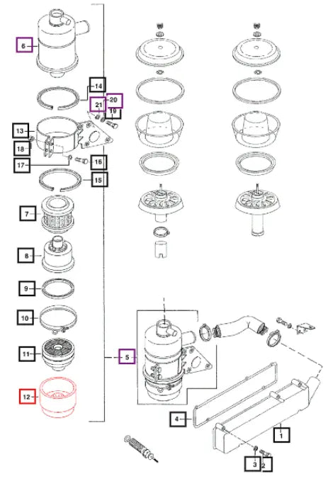 Mahindra Tractor Air Filter Bowl 001121206R91 Mahindra