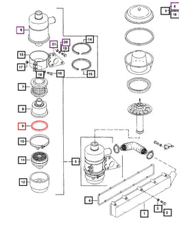 Mahindra Tractor Air Filter Rubber Washer 005555341R1 Mahindra Direct Parts