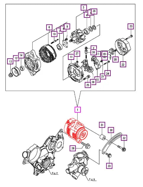 Mahindra Tractor Alternator 12942377210- Mahindra Direct Parts