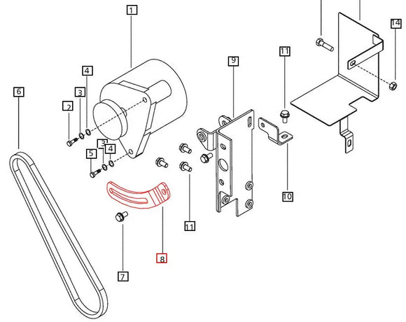 Mahindra Tractor Alternator Tensioning Bracket 005556225R1 Mahindra