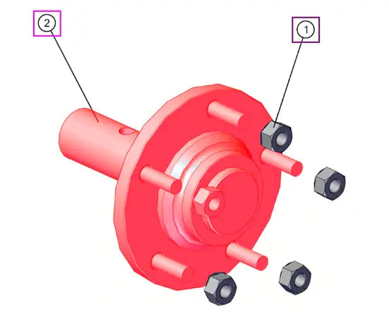 Mahindra Tractor Asy,hub Spindle - 5 Bolt L1002000070 Mahindra Direct Parts